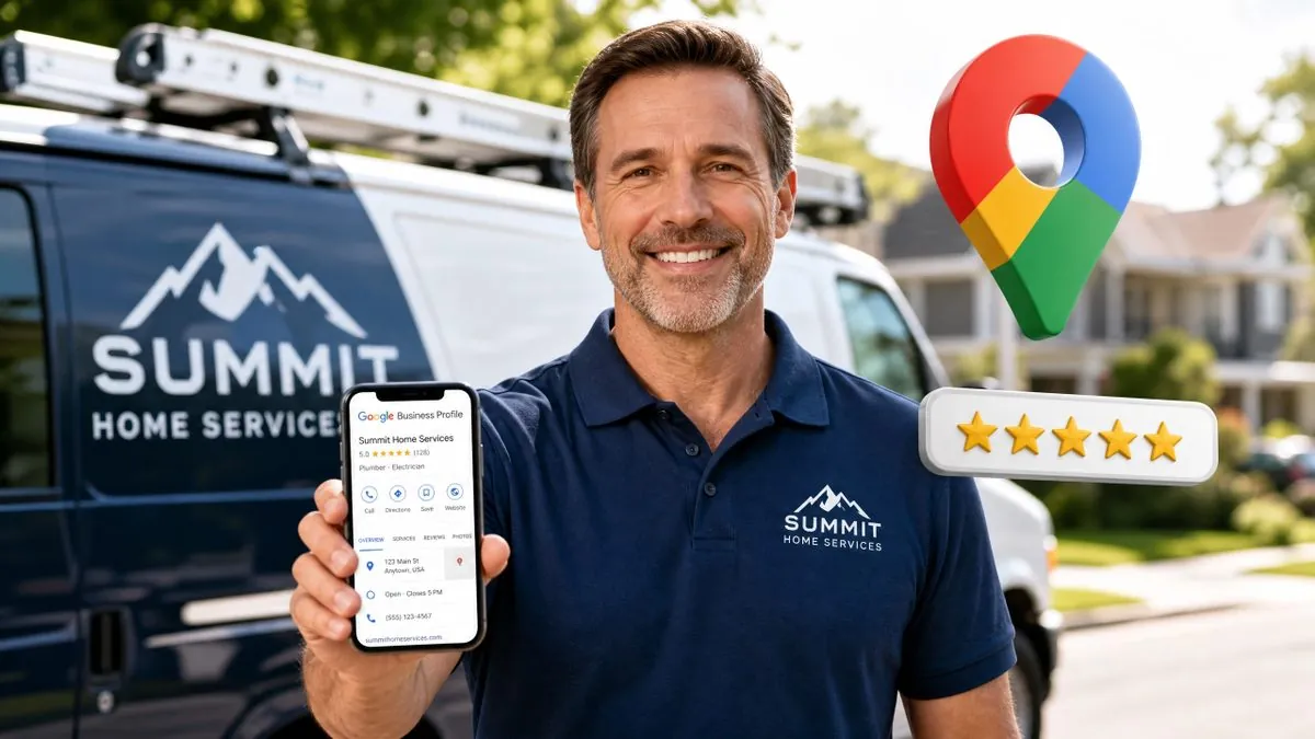 Local service business owner showing his 5-star Google Business Profile